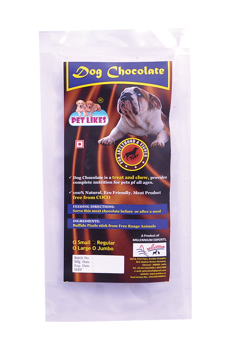 Dog Chocolate – Regular Size. Buffalo Pizzle Chews For Dogs