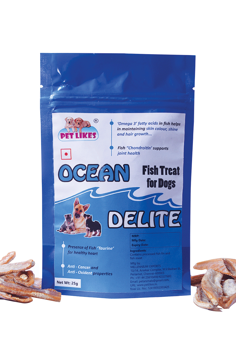 Pet Likes Ocean Delite – 25 g. Fish Treats For Dogs