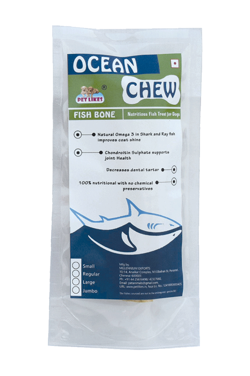 Ocean Chew (Fish Bone) – Jumbo Size. Fish Chews For Dogs