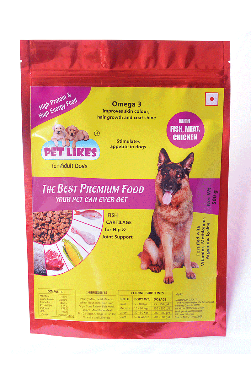 Pet Likes – 500 g. Pellet Food For Adult Dogs