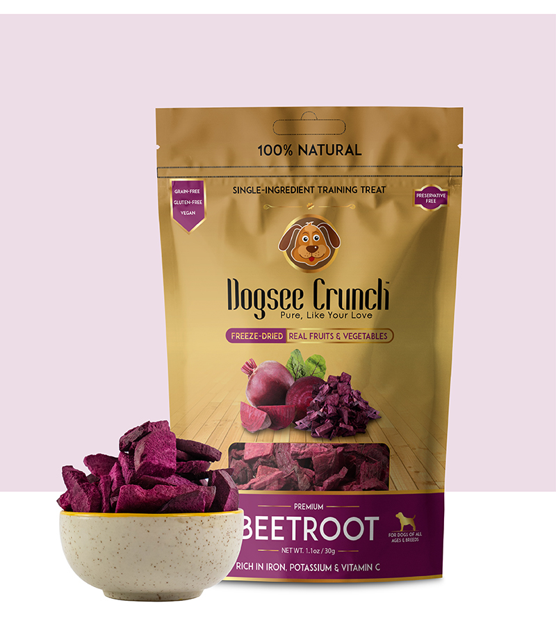 Dogsee Crunch Beetroot: Freeze-Dried Beet Dog Treats - Pack Of 1