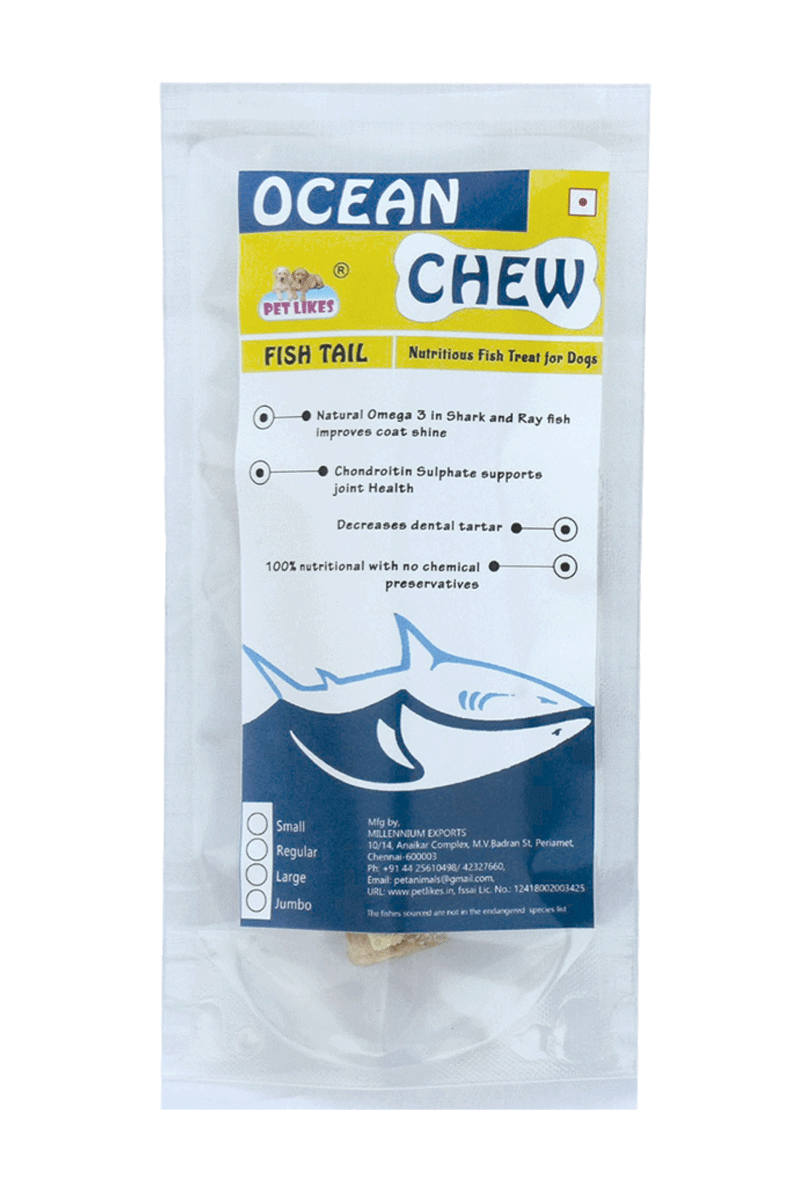 Ocean Chew (Fish Tail) – Large Size. Fish Chews For Dogs