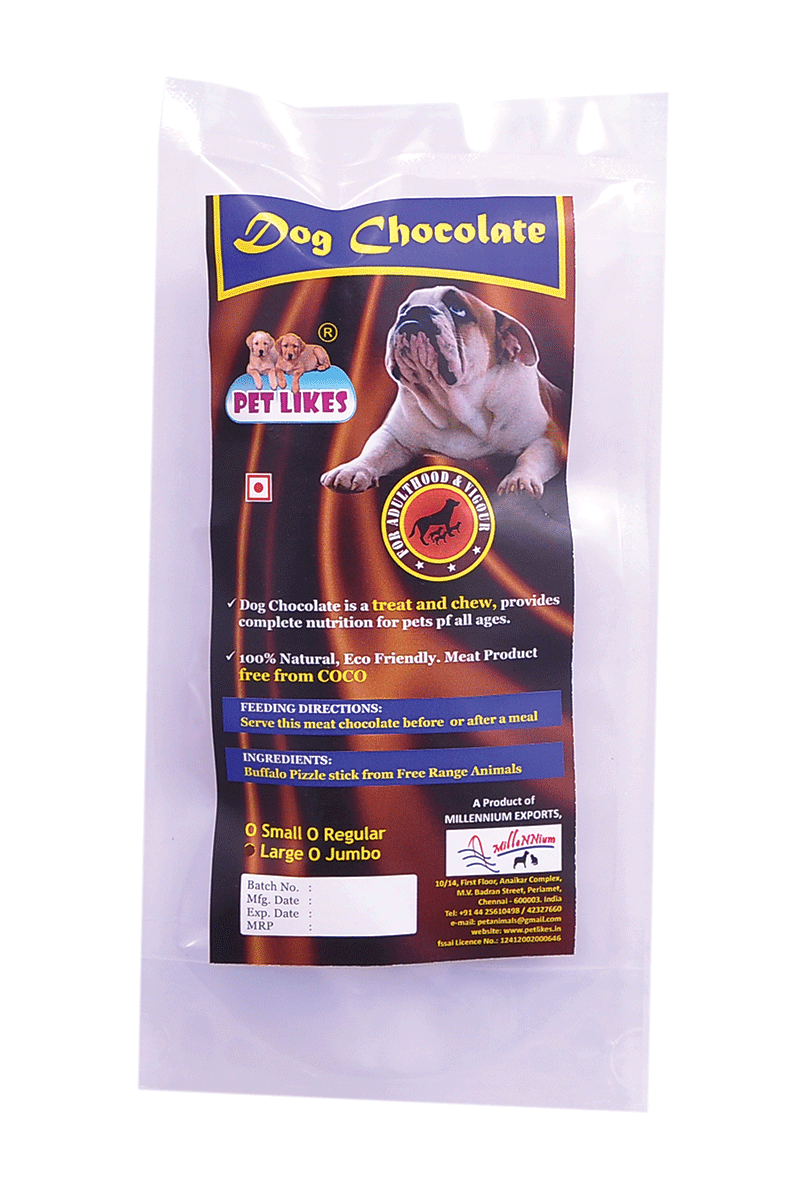 Dog Chocolate – Large Size. Buffalo Pizzle Chews For Dogs